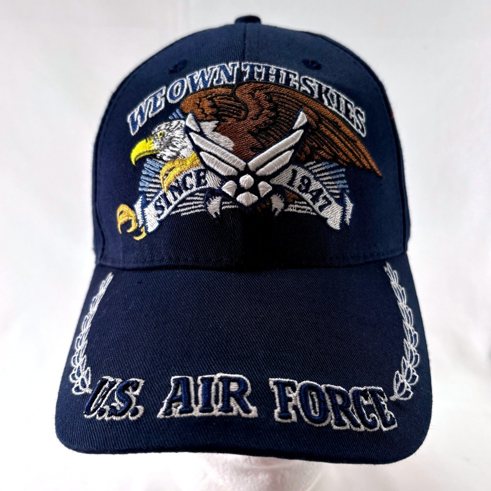 Eagle Crest US Air Force Hat OS Navy Blue We Own The Skies Embroidered Cap